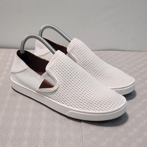 OLUKAI Pehuea Women's Size 9/EU 39 White Mesh Slip-On Drop Heel Comfort Shoes - Picture 3 of 12